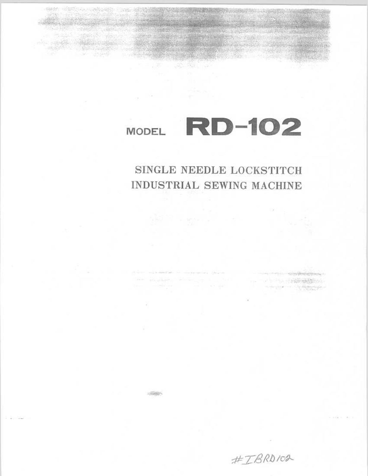 RICCAR RD102 Instruction Manual