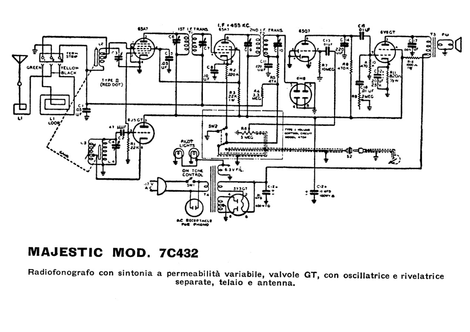 Majestic 7c432 schematic