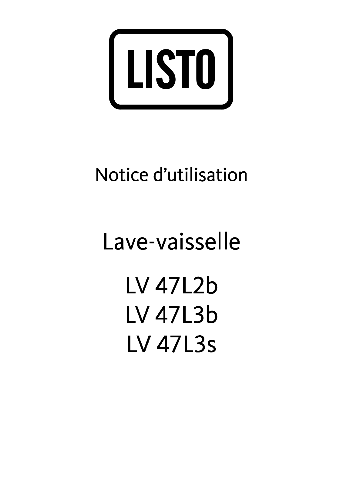 Listo LV47-L2B, LV47-L3B, LV47-L3S User Manual