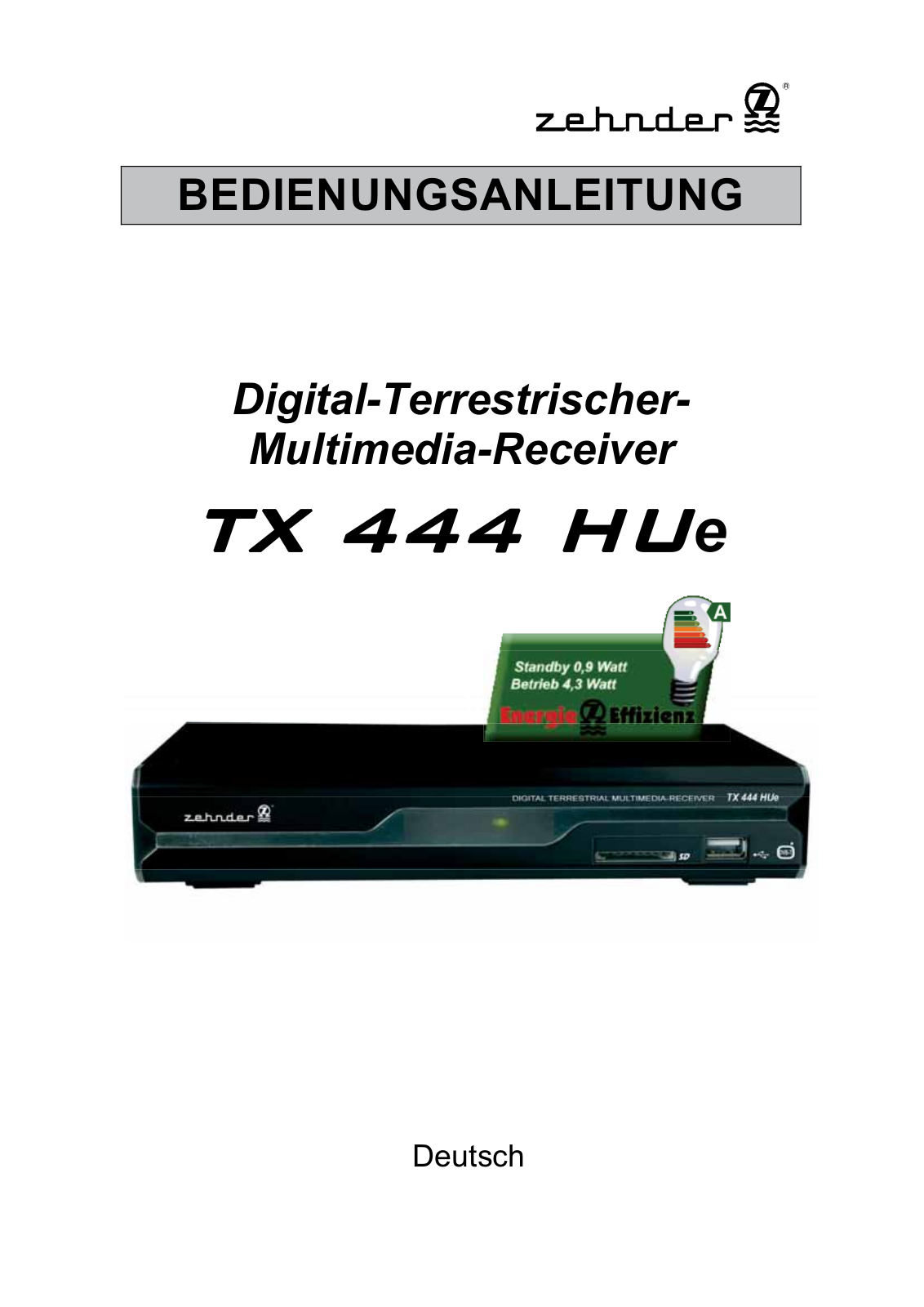 Zehnder TX 444 Hue User Manual