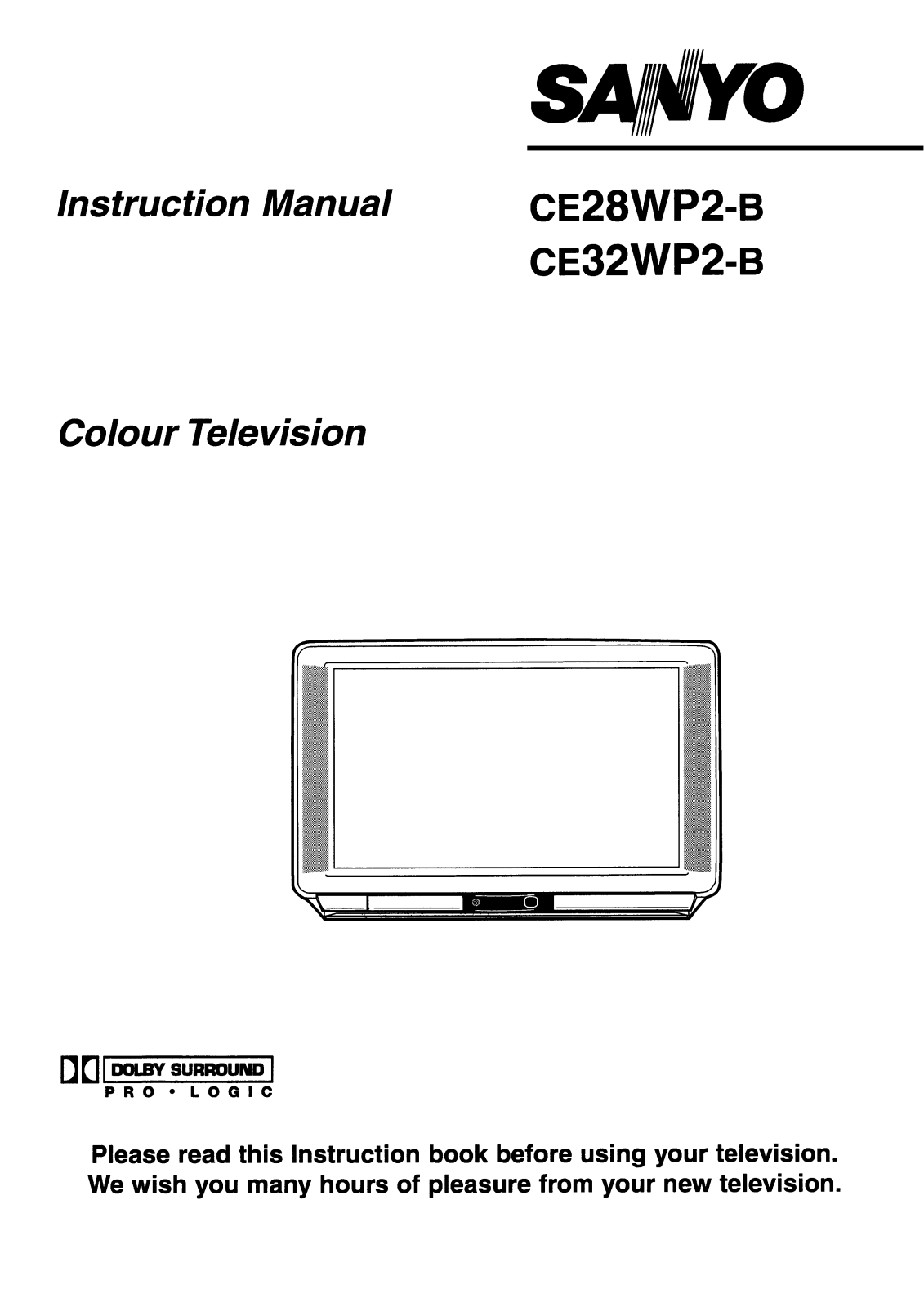 Sanyo CE32WP2-B, CE28WP2-B Instruction Manual