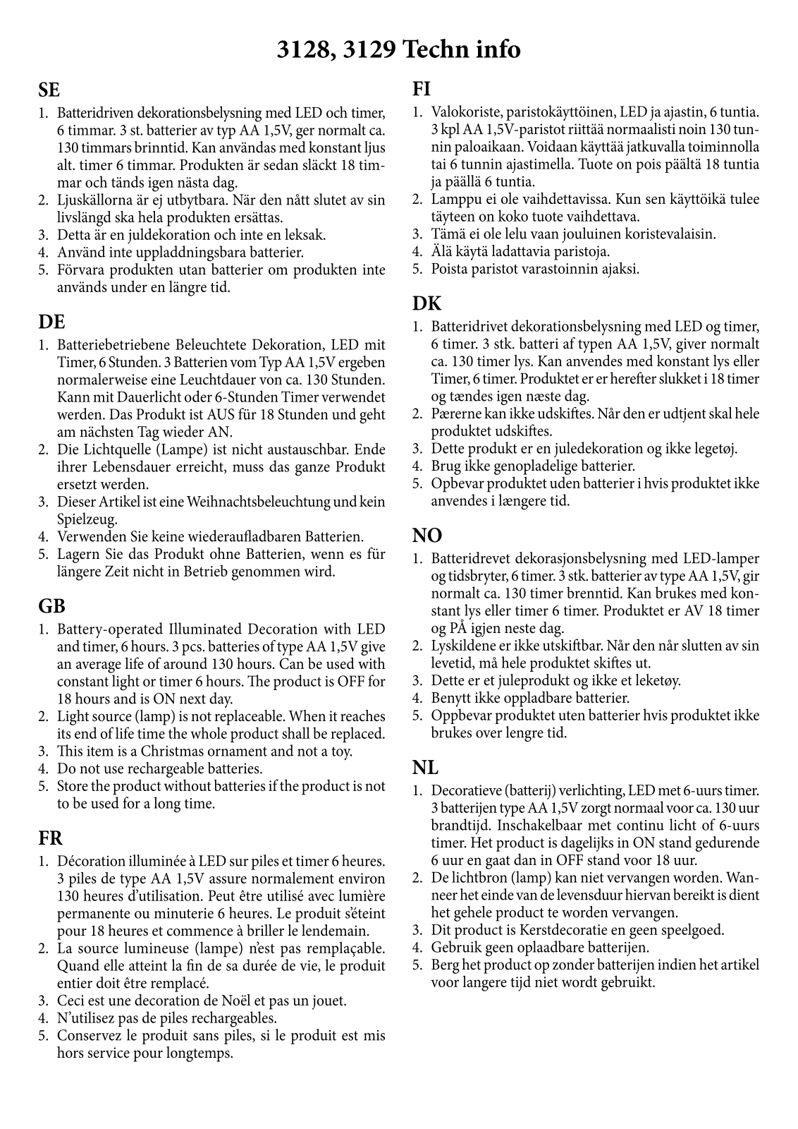 Konstsmide 3128, 3129 User guide