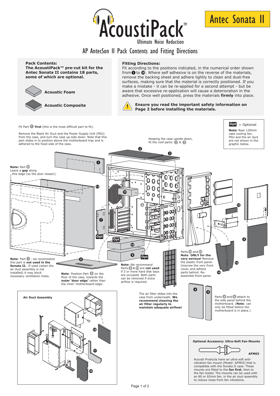 Acousti PACK PRE-CUT User Manual