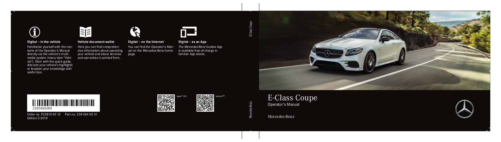 Mercedes E Coupe               2018 Owner's Manual