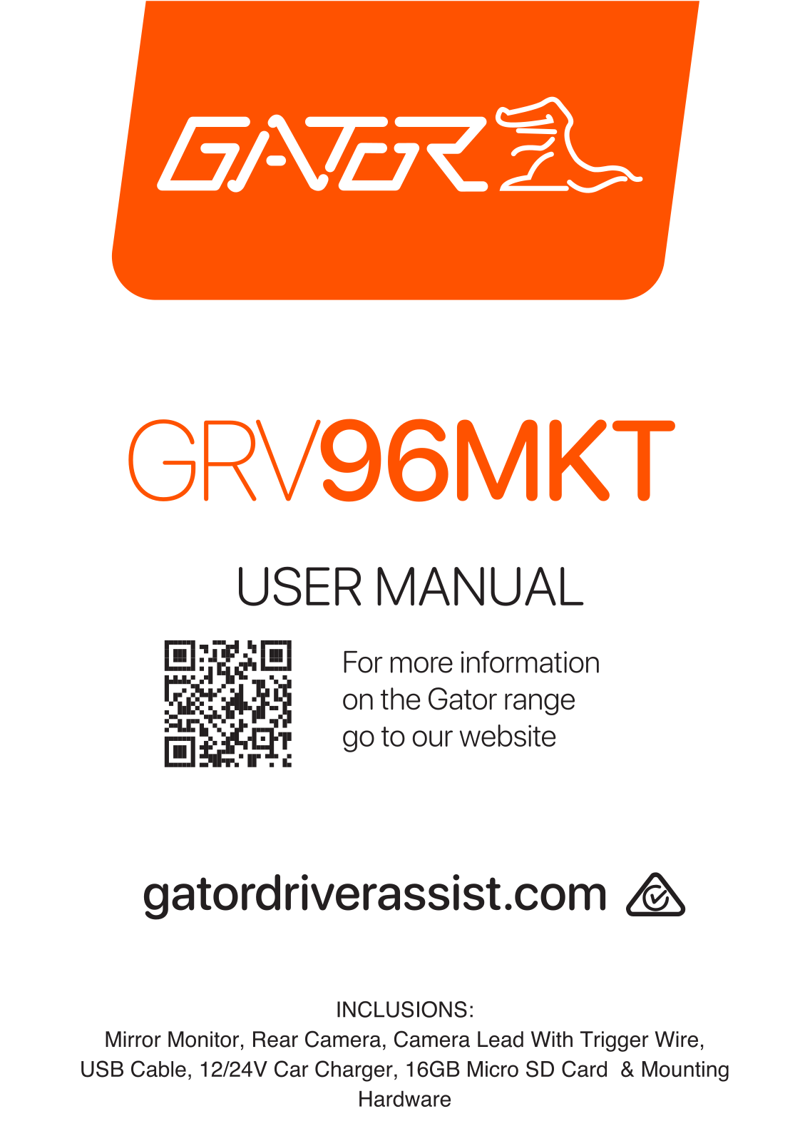 Gator GRV96MKT User Manual