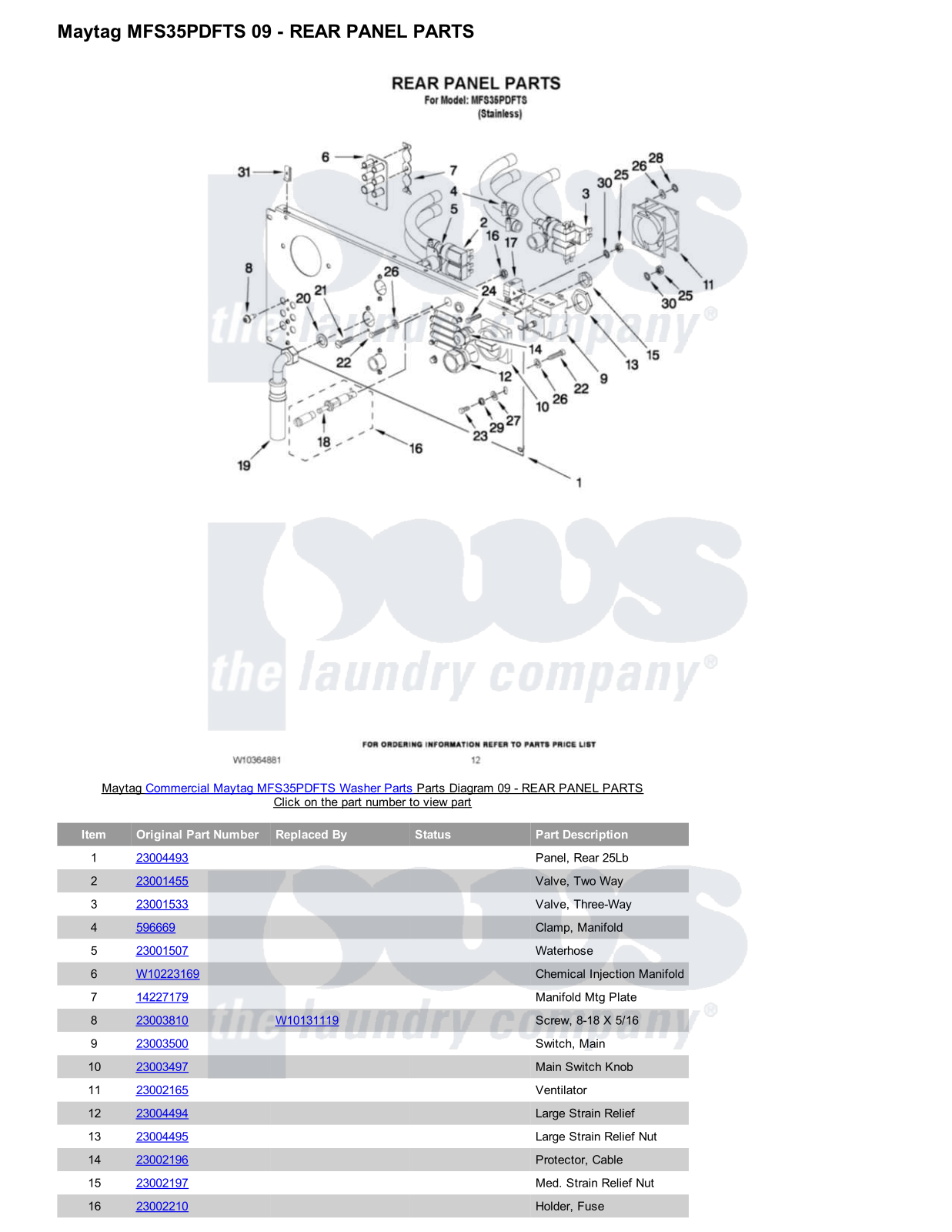 Maytag MFS35PDFTS Parts Diagram