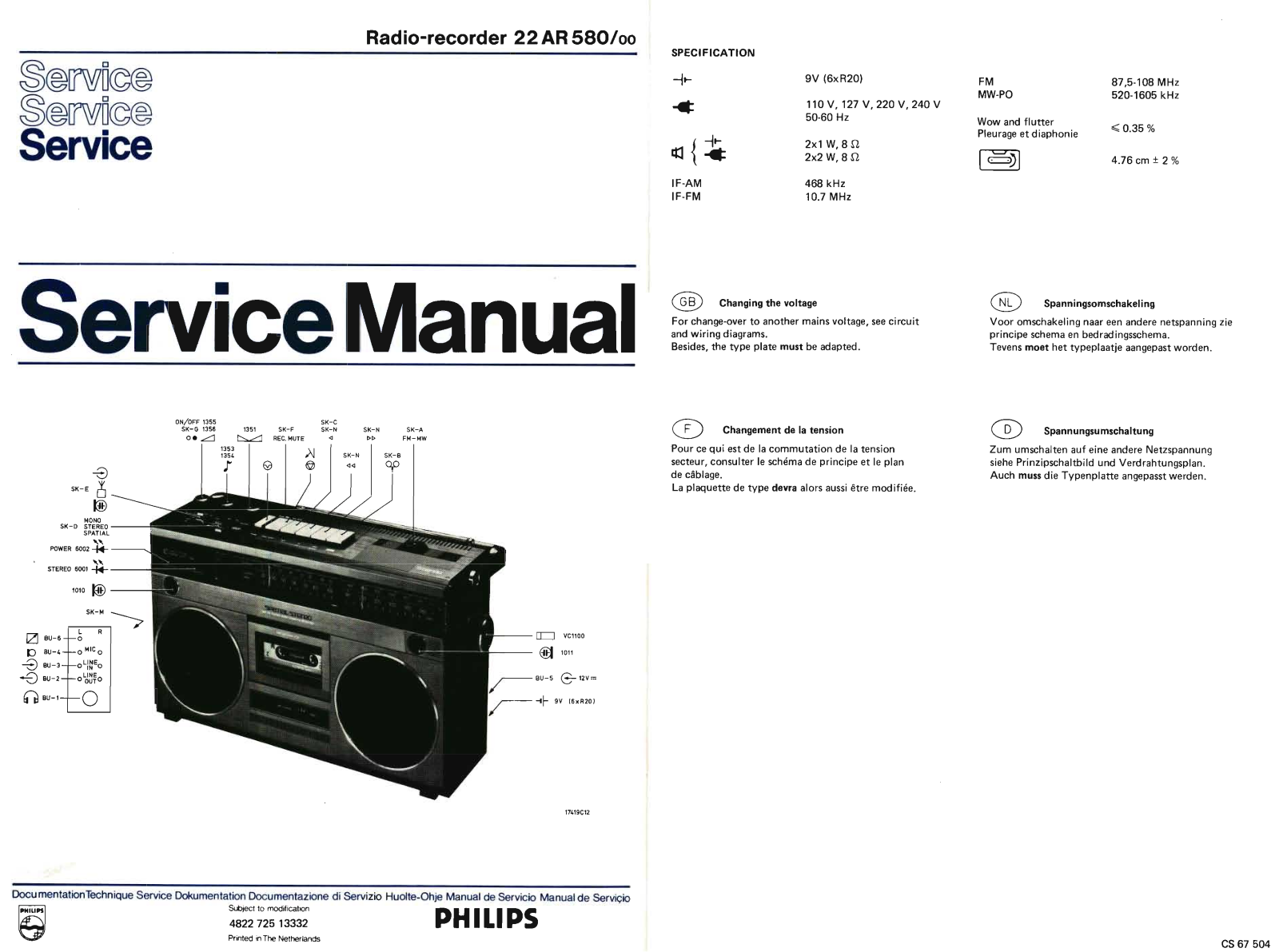 Philips 22-AR-580 Service Manual