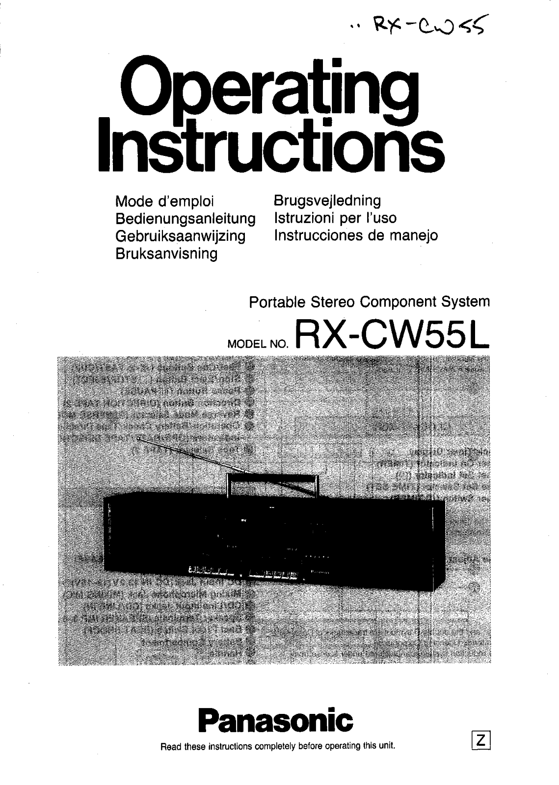 Panasonic RX-CW55 User Manual