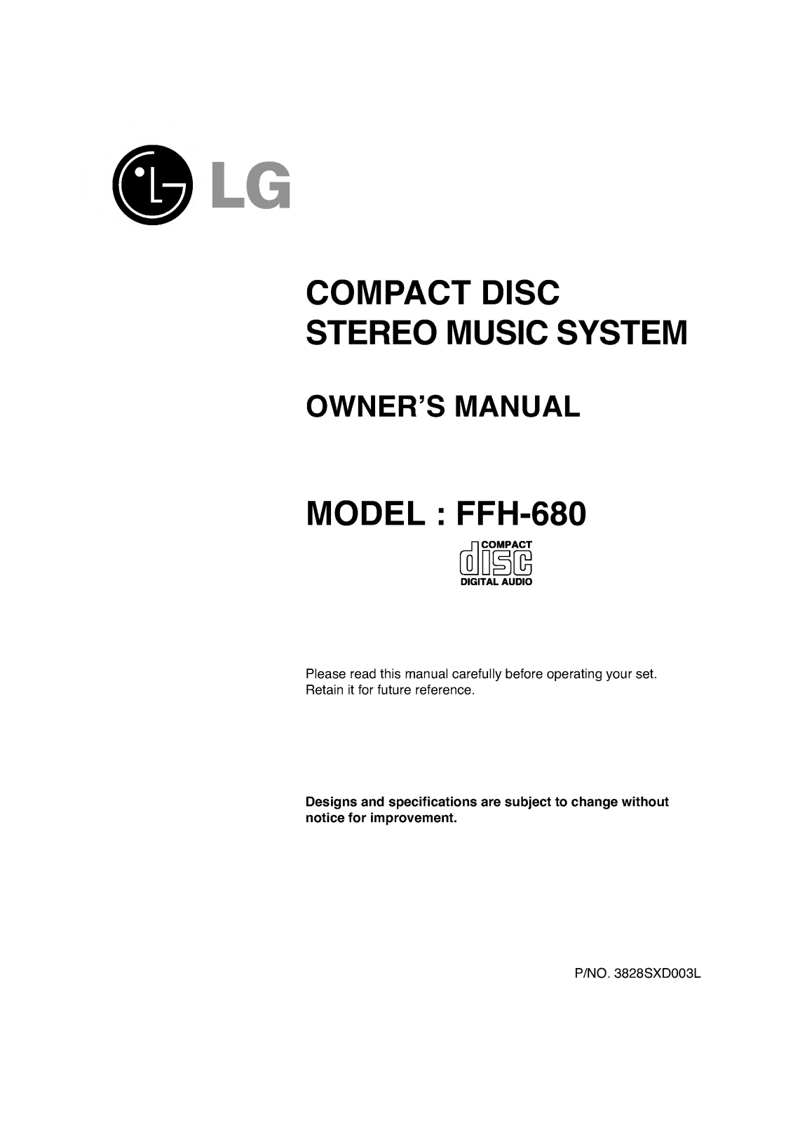 LG FE-680E, FFH-680A User Manual