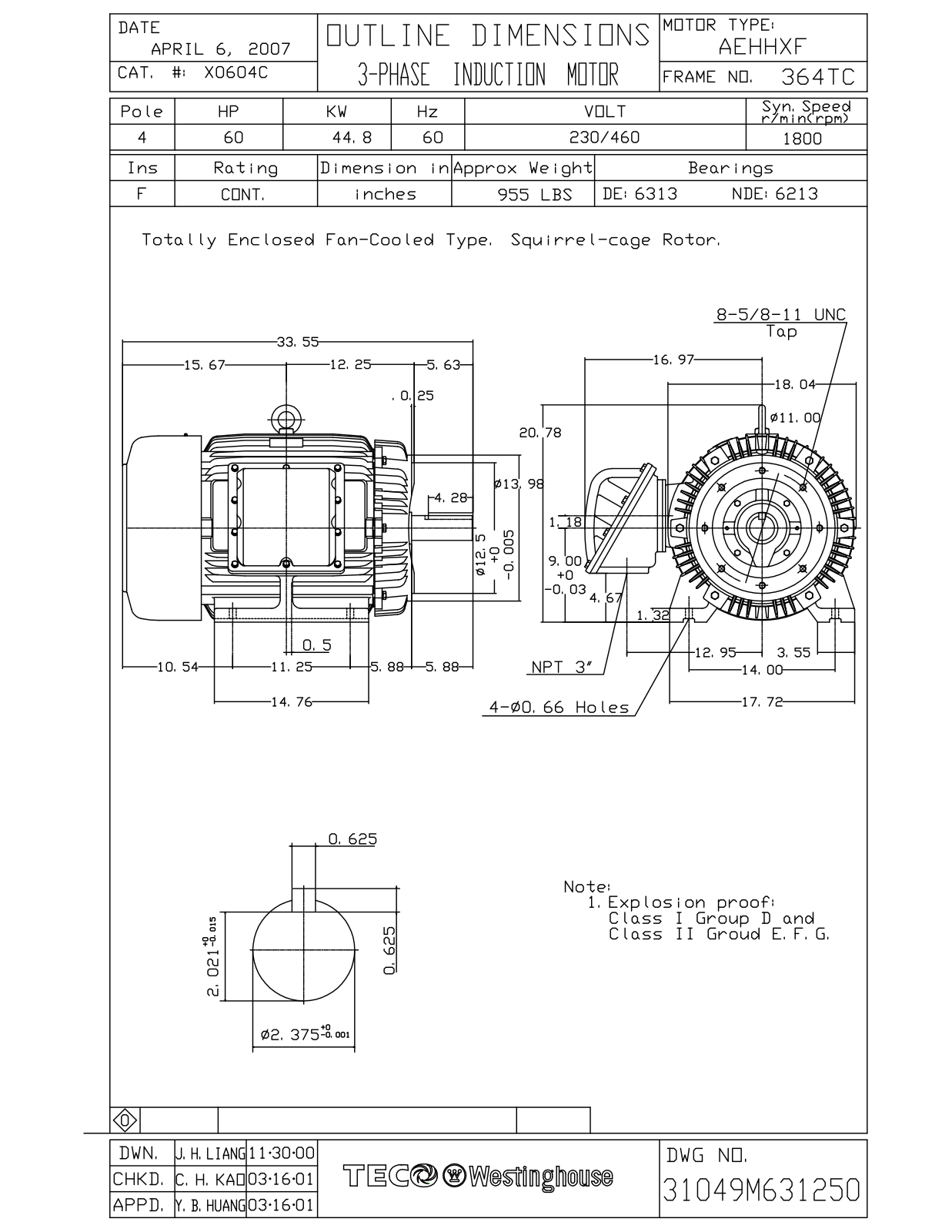 Teco XP0604C Reference Drawing