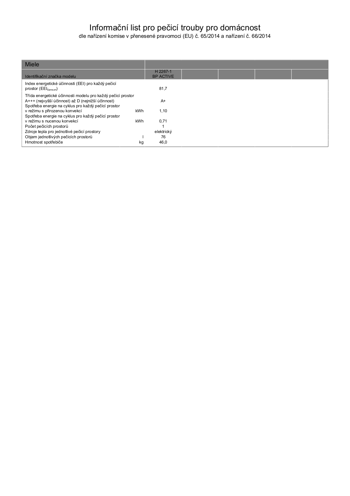 Miele H 2267-1 BP User Manual