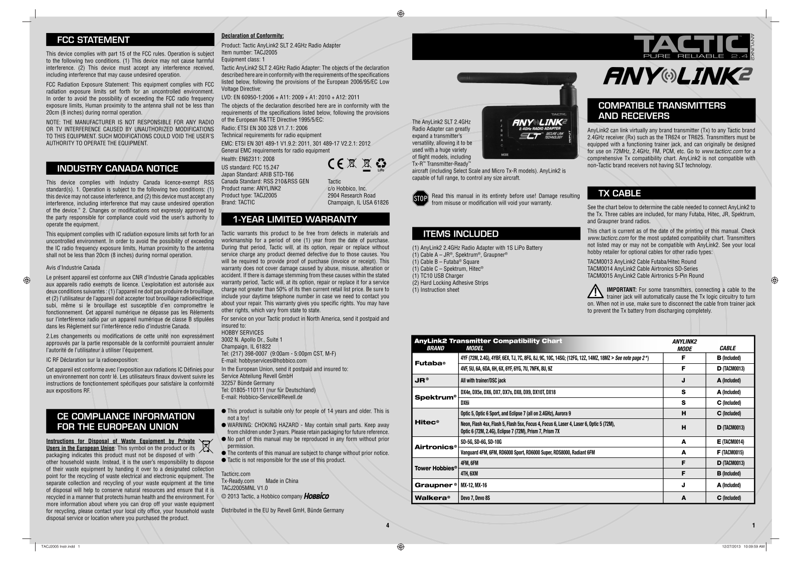 Hobbico TTXAL2 User Manual