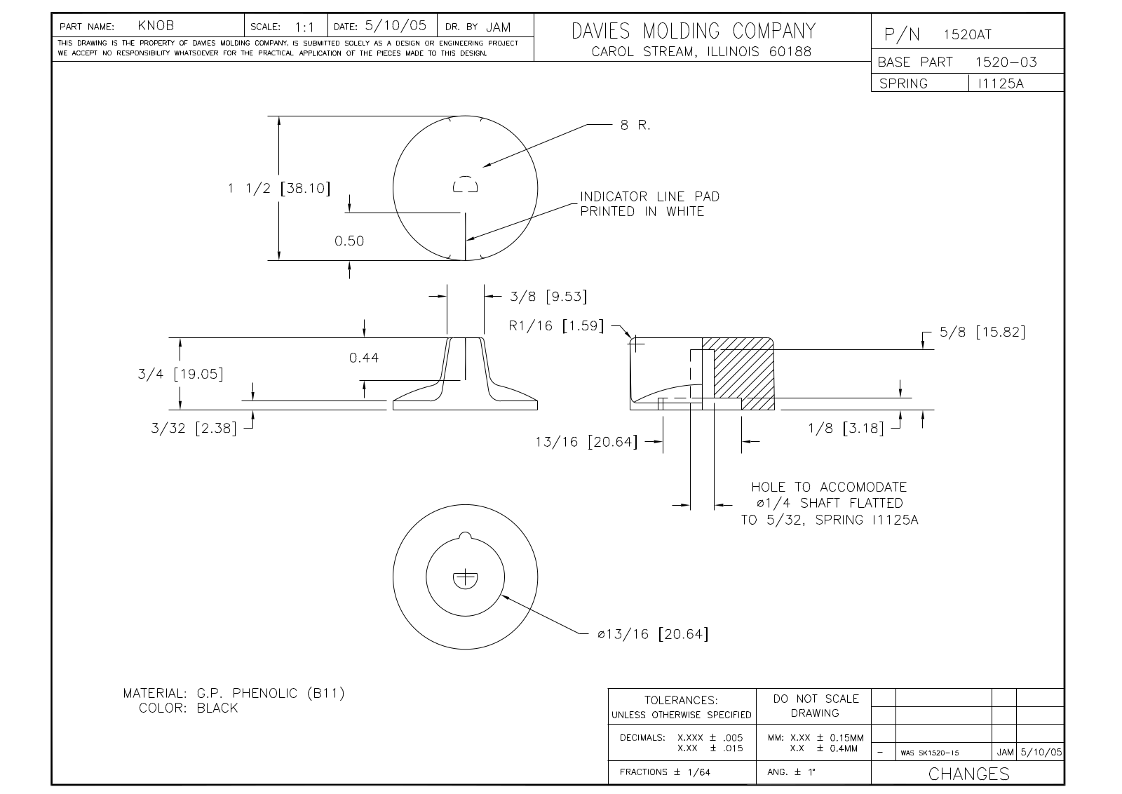 Davies Molding 1520AT Reference Drawing