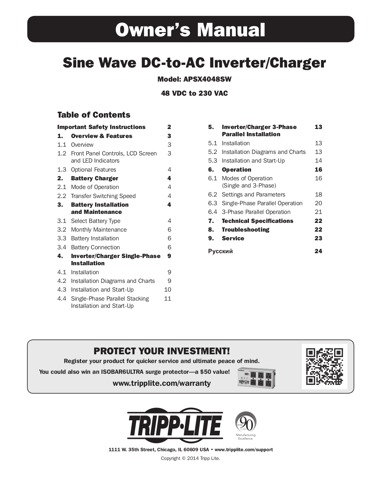 TRIPP LITE APSX4048SW User Manual