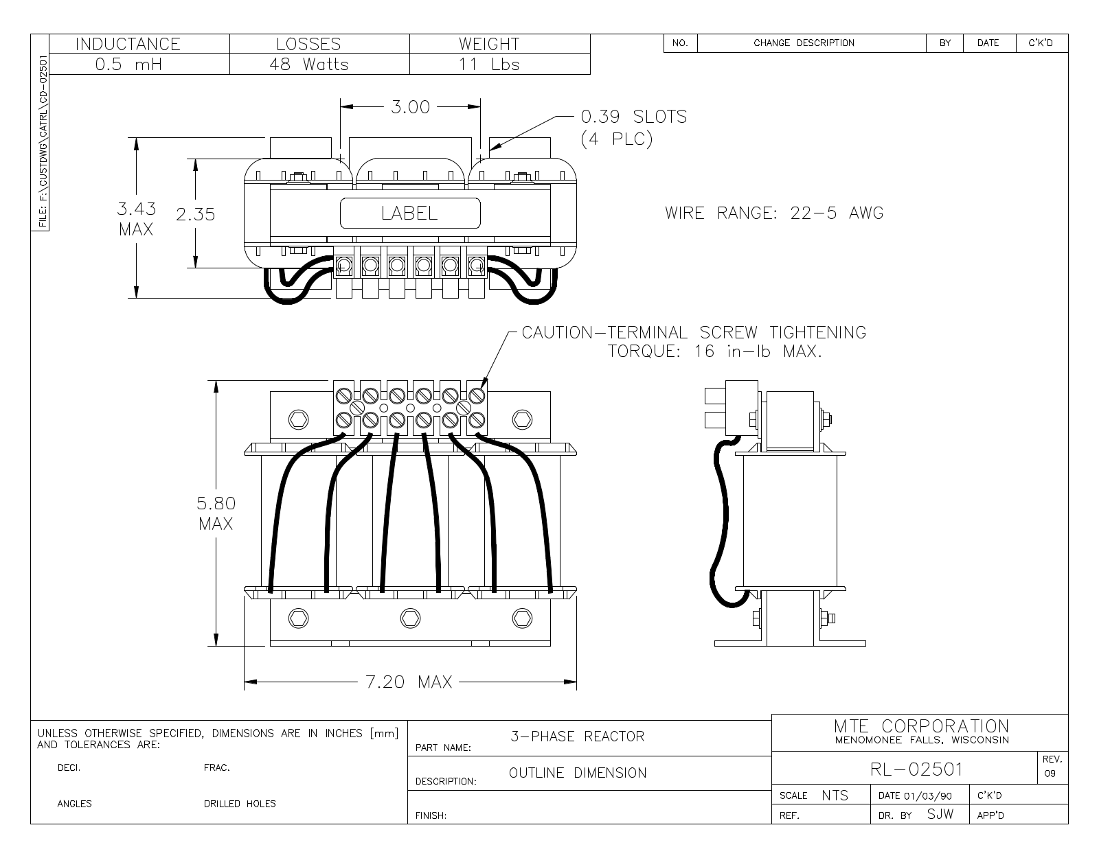 MTE RL-02501 CAD Drawings