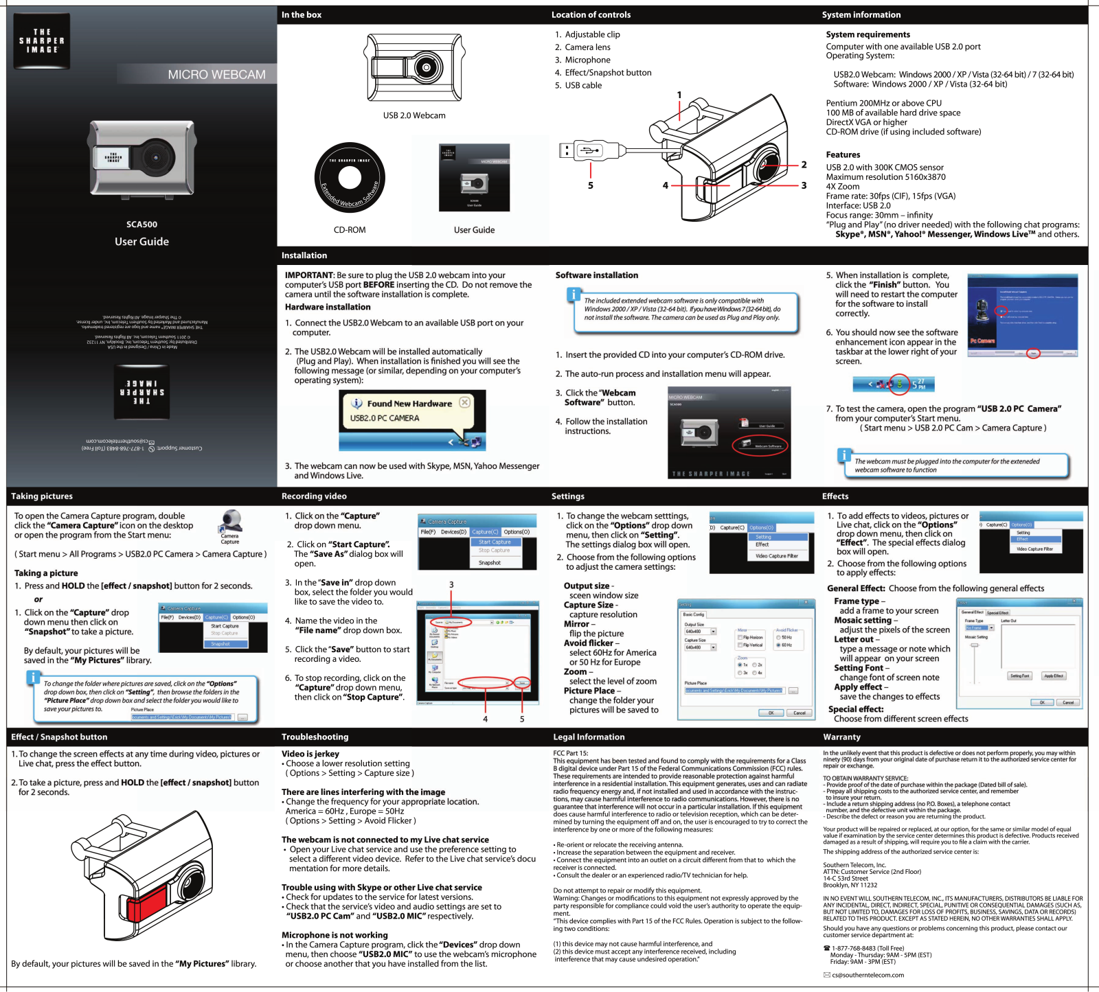 Sharper image SCA500 User Manual