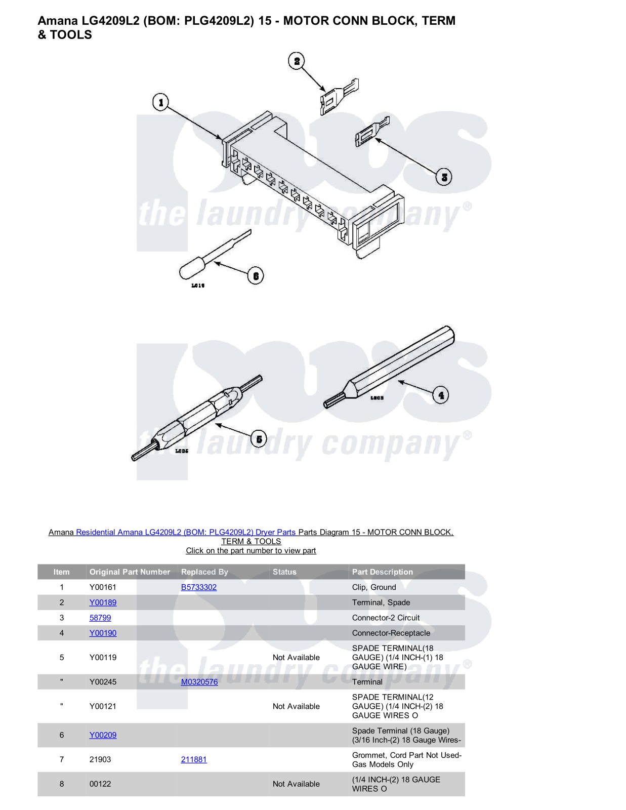 Amana LG4209L2 Parts Diagram