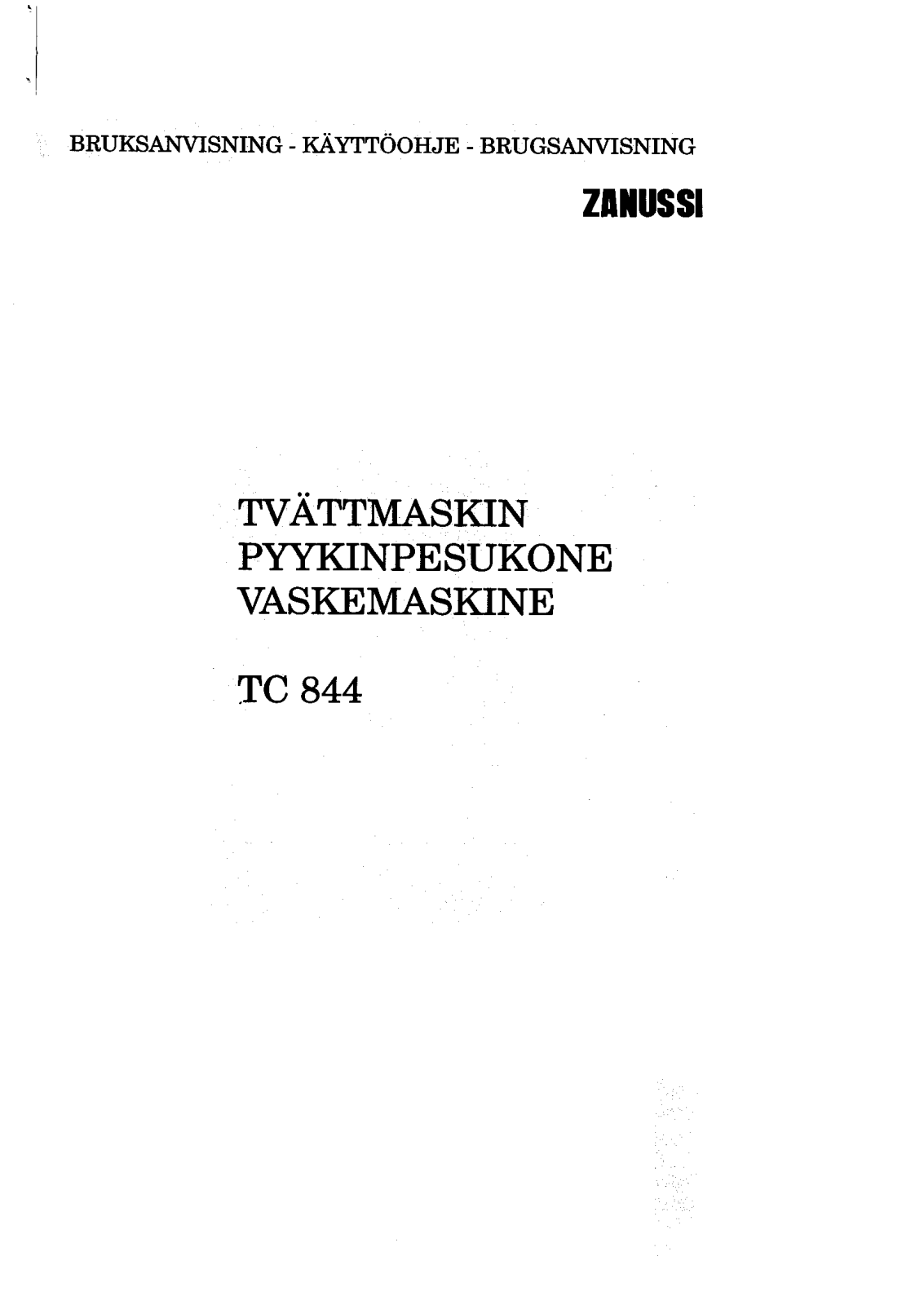 Zanussi TC844 User Manual