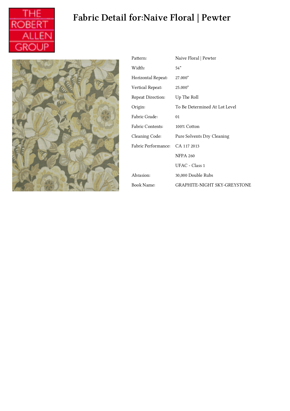 Robert Allen RALF1557 Specifications - ManualMachine.com