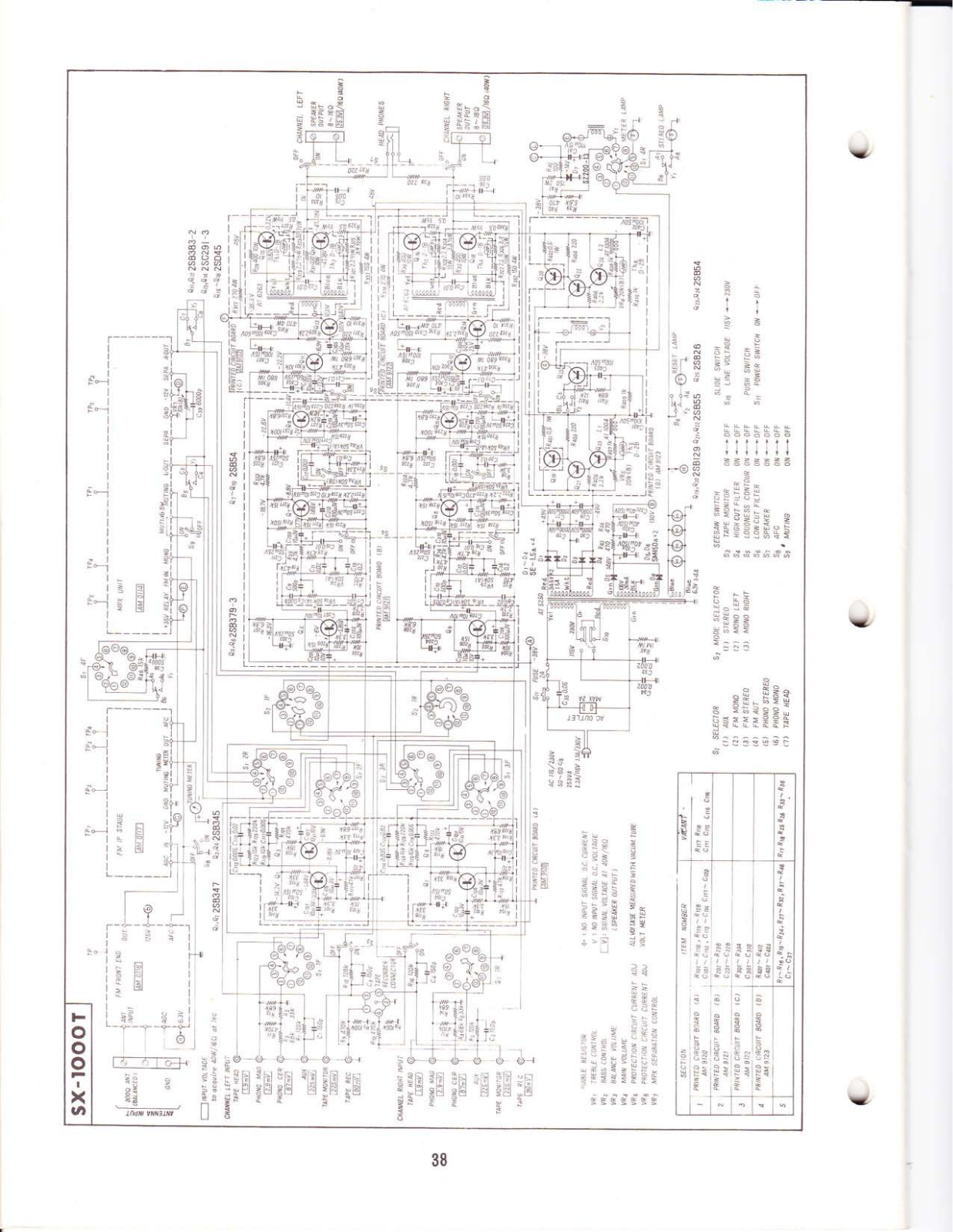 Pioneer SX-1000T Schematic