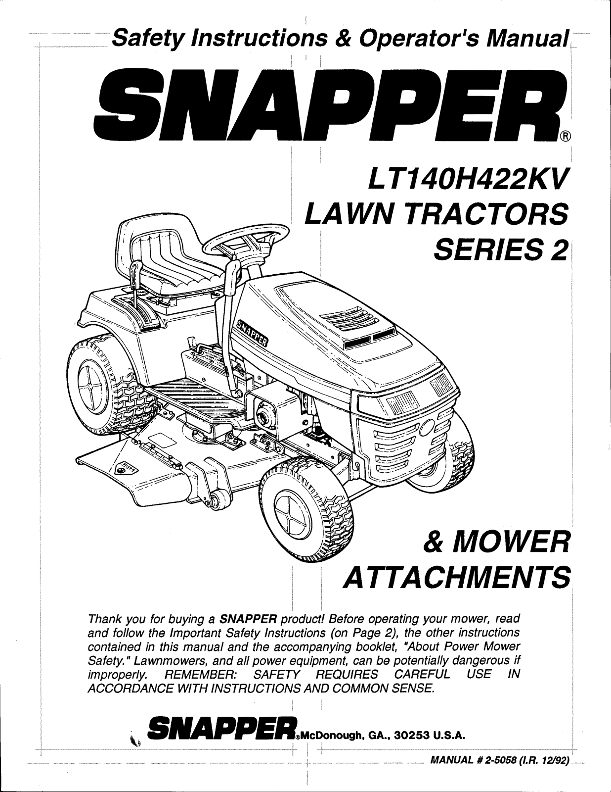 Snapper Series 2 User Manual