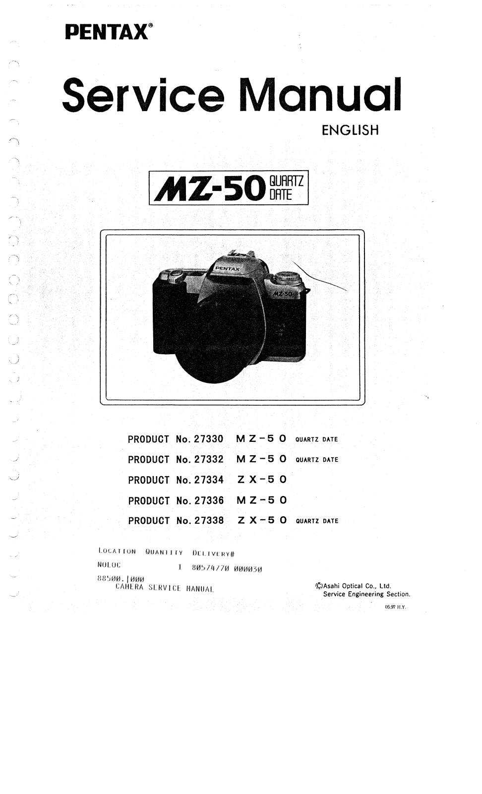 Pentax MZ50 Service Manual