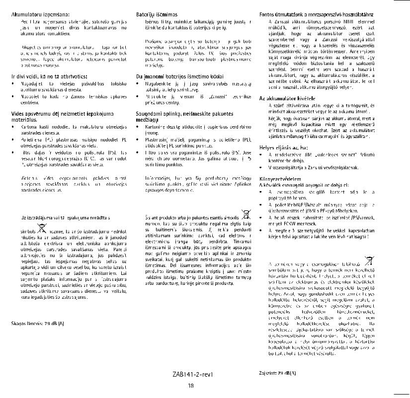 Zanussi ZAB1411 User Manual