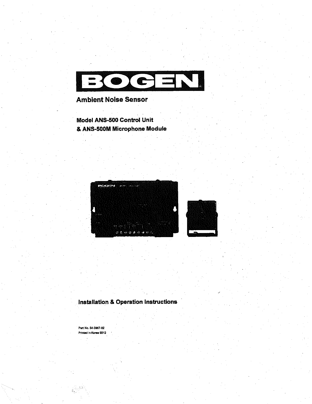 Bogen ANS-500 User Manual