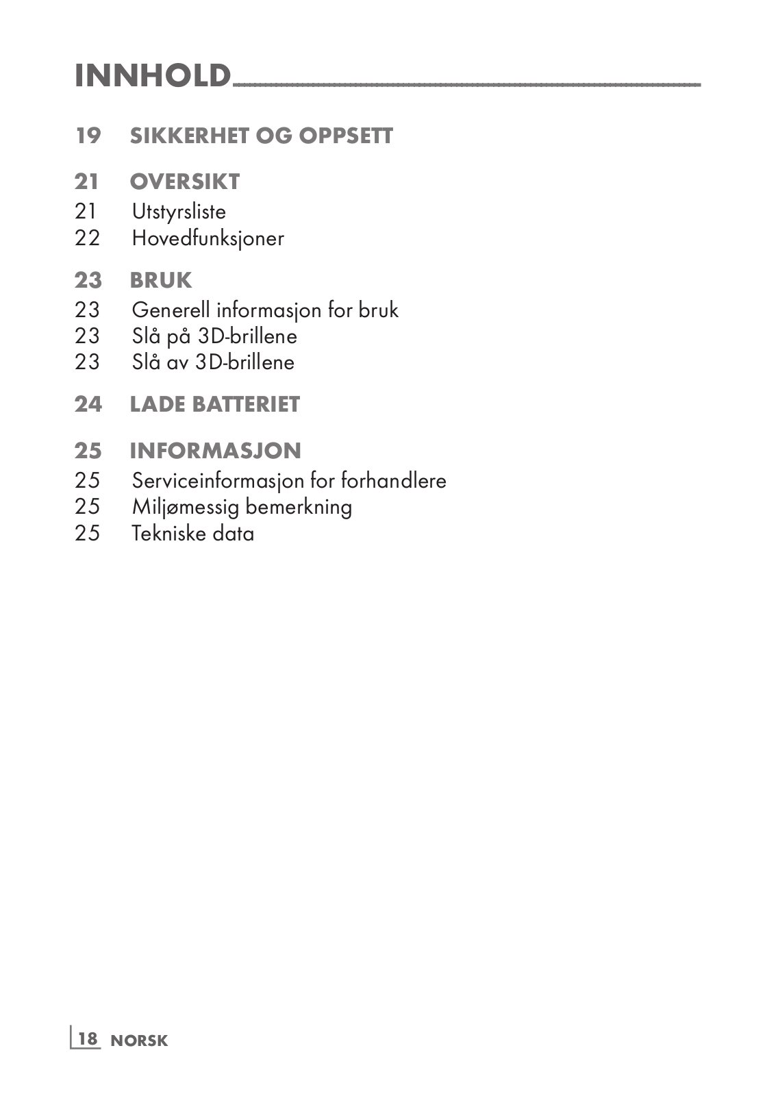 Grundig AS 3D GLASSES User Manual