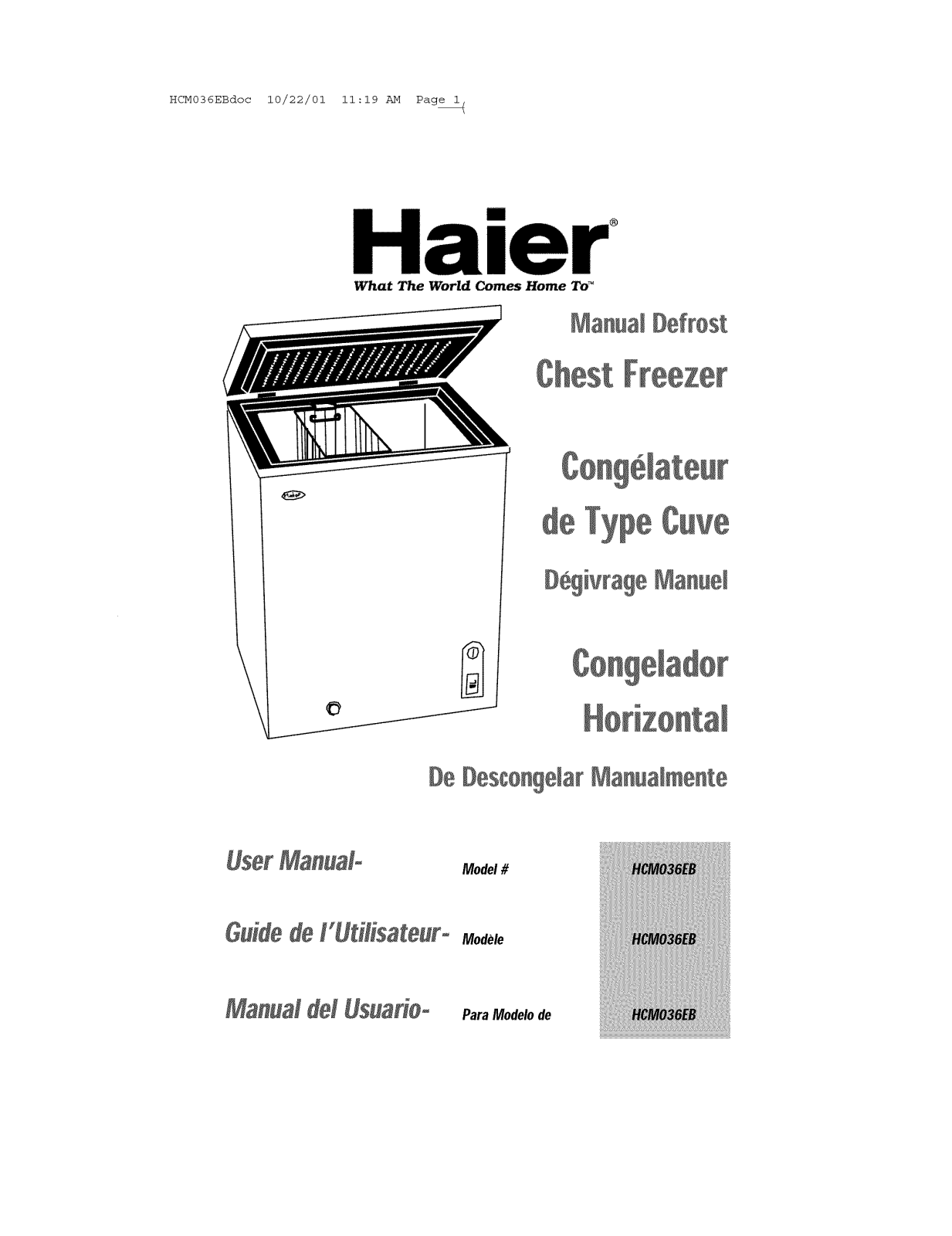 Haier HCM036EB Owner’s Manual