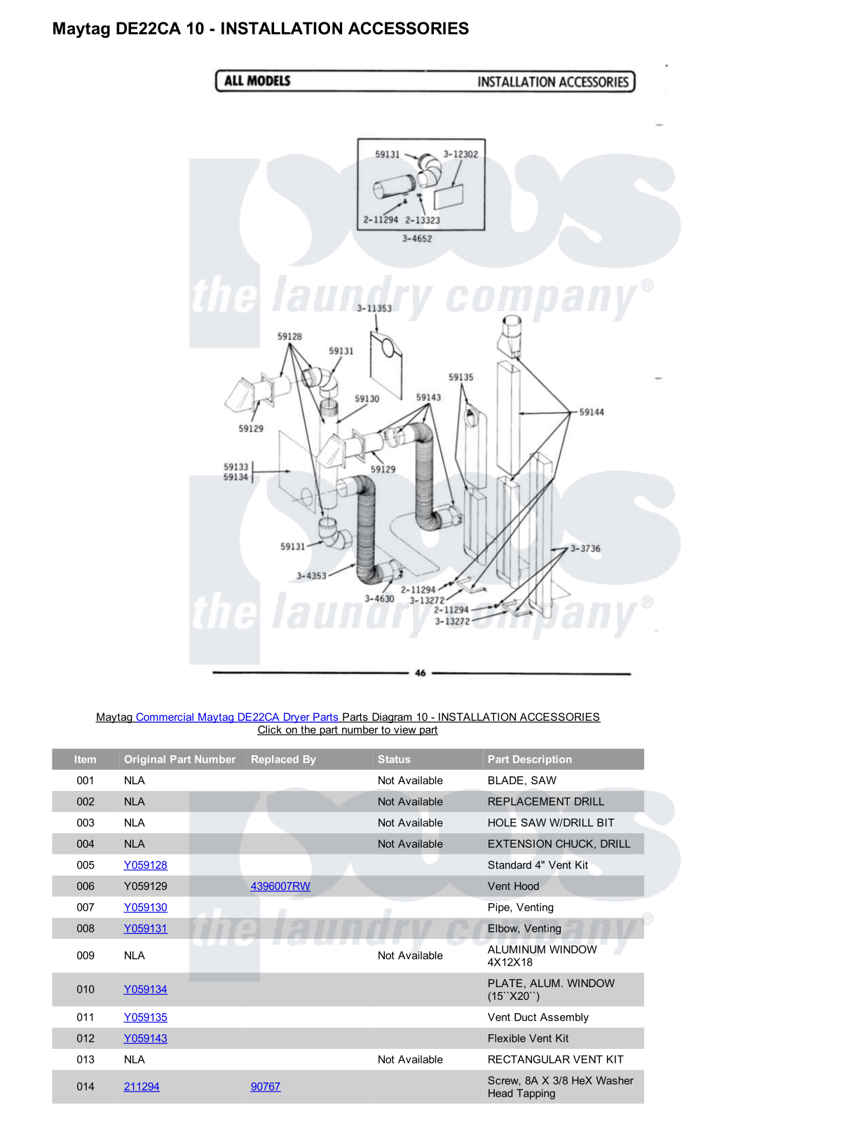 Maytag DE22CA Parts Diagram