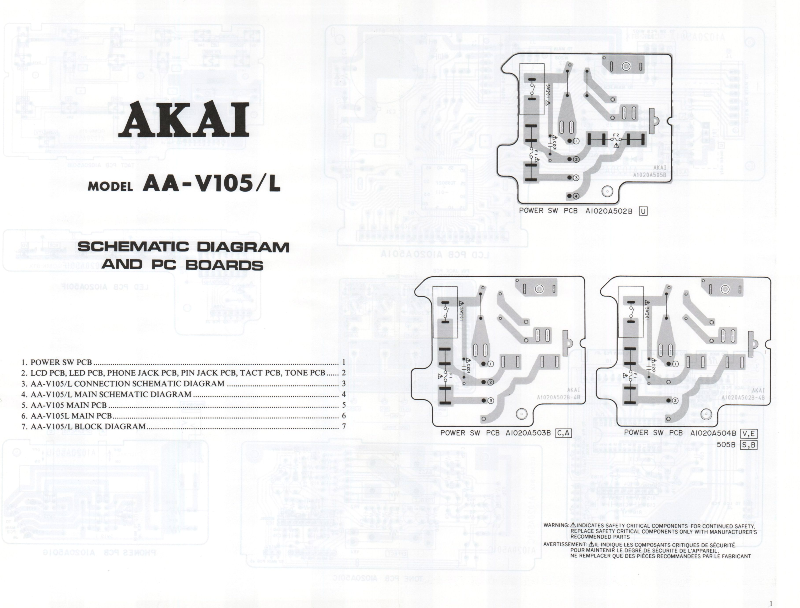 Akai AA-V105-L Schematic