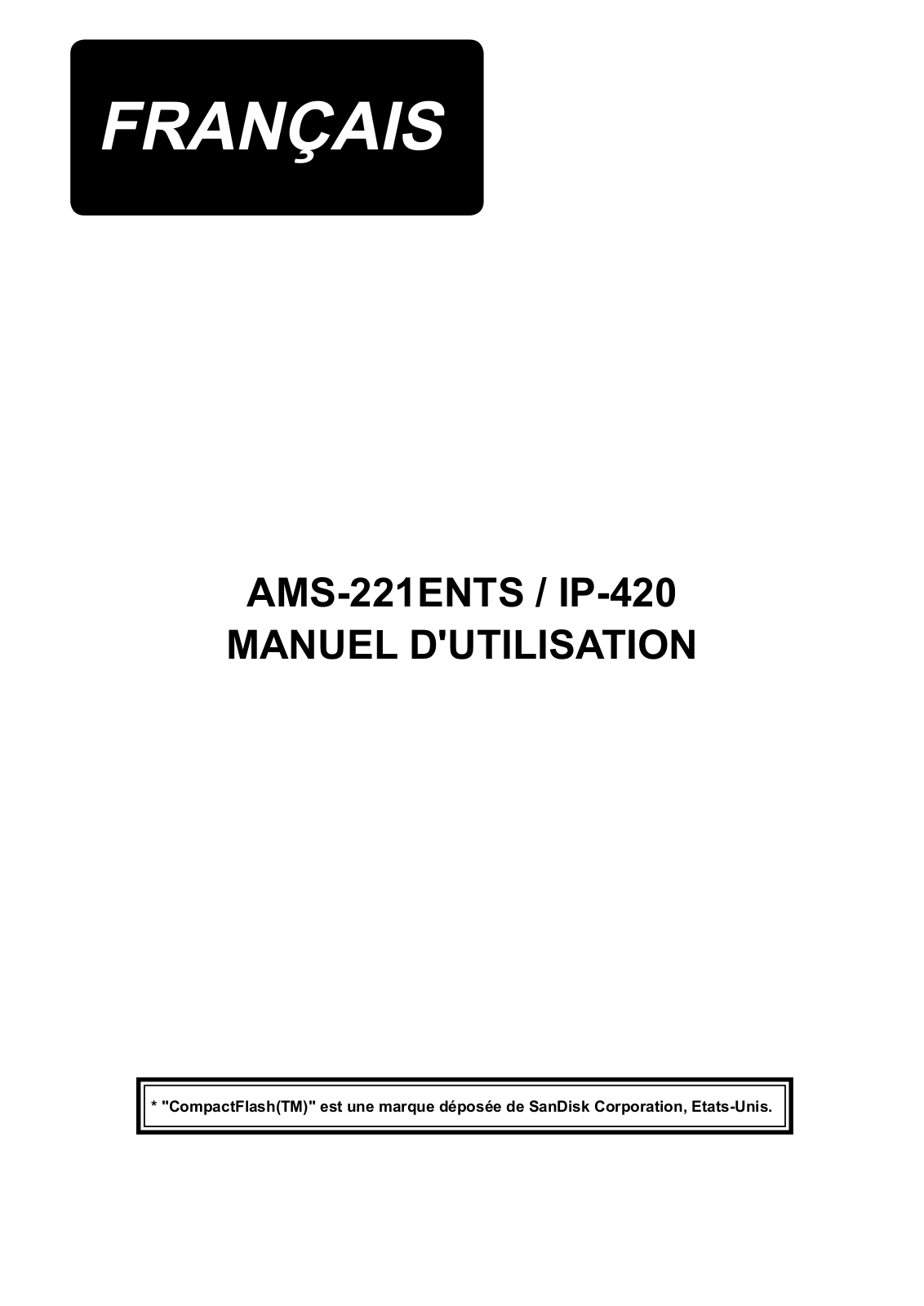 JUKI AMS-221ENTS/IP-420 Instruction Manual