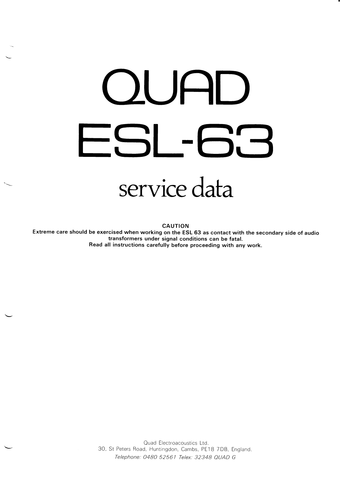 MERIDIAN AUDIO ESL63 Technical user guide - ManualMachine.com