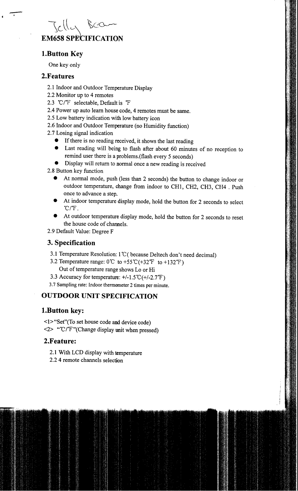 Cason Electronics JBEM658 User Manual