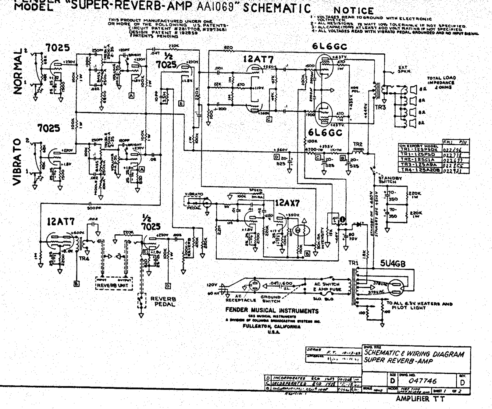 Fender Super-AA1069 Schematic