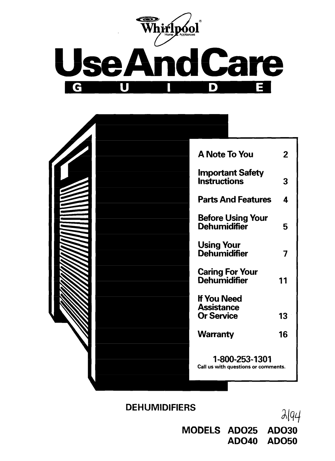 Whirlpool ADO25 User Manual - ManualMachine.com