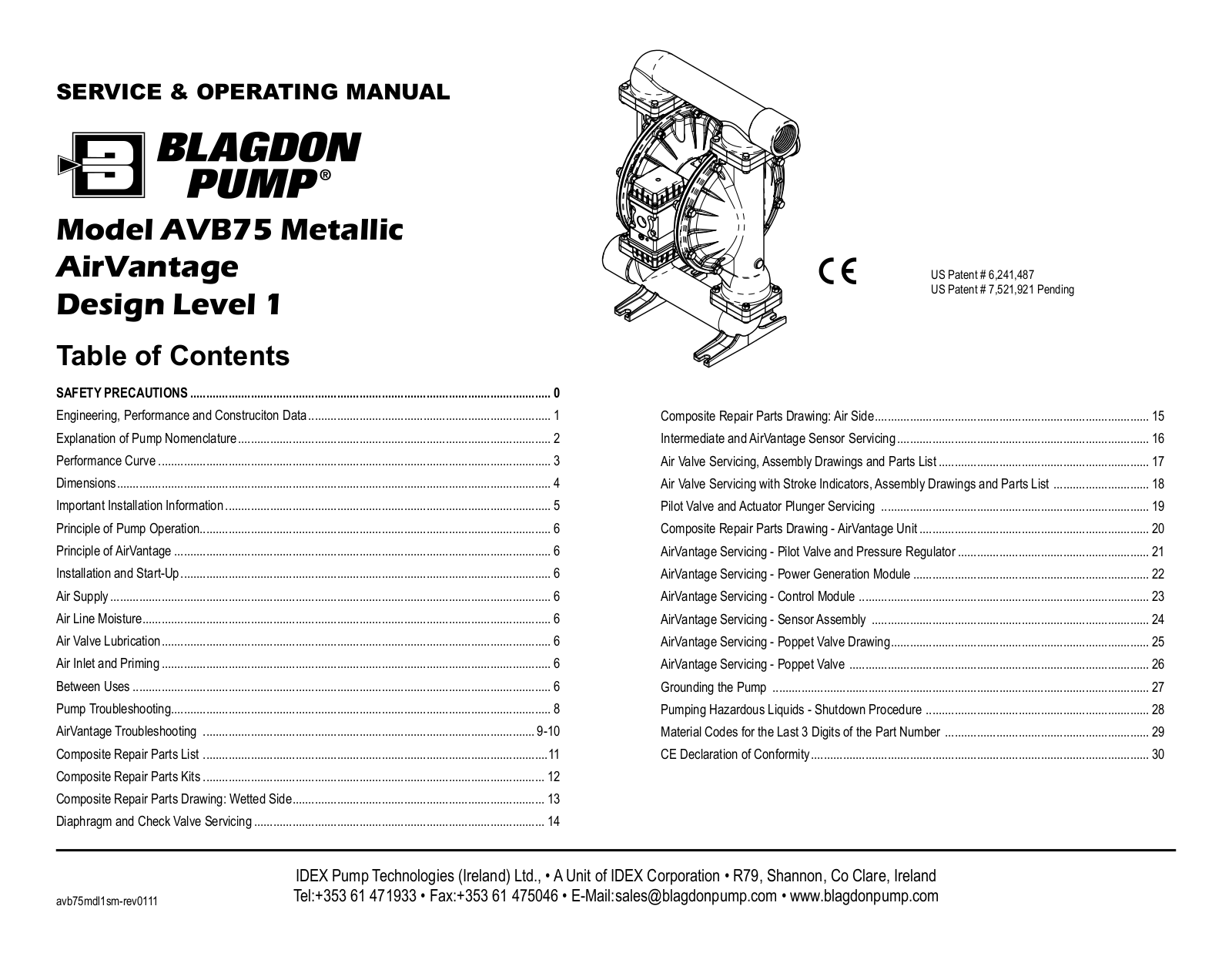 Blagdon Pump AVB75 User Manual