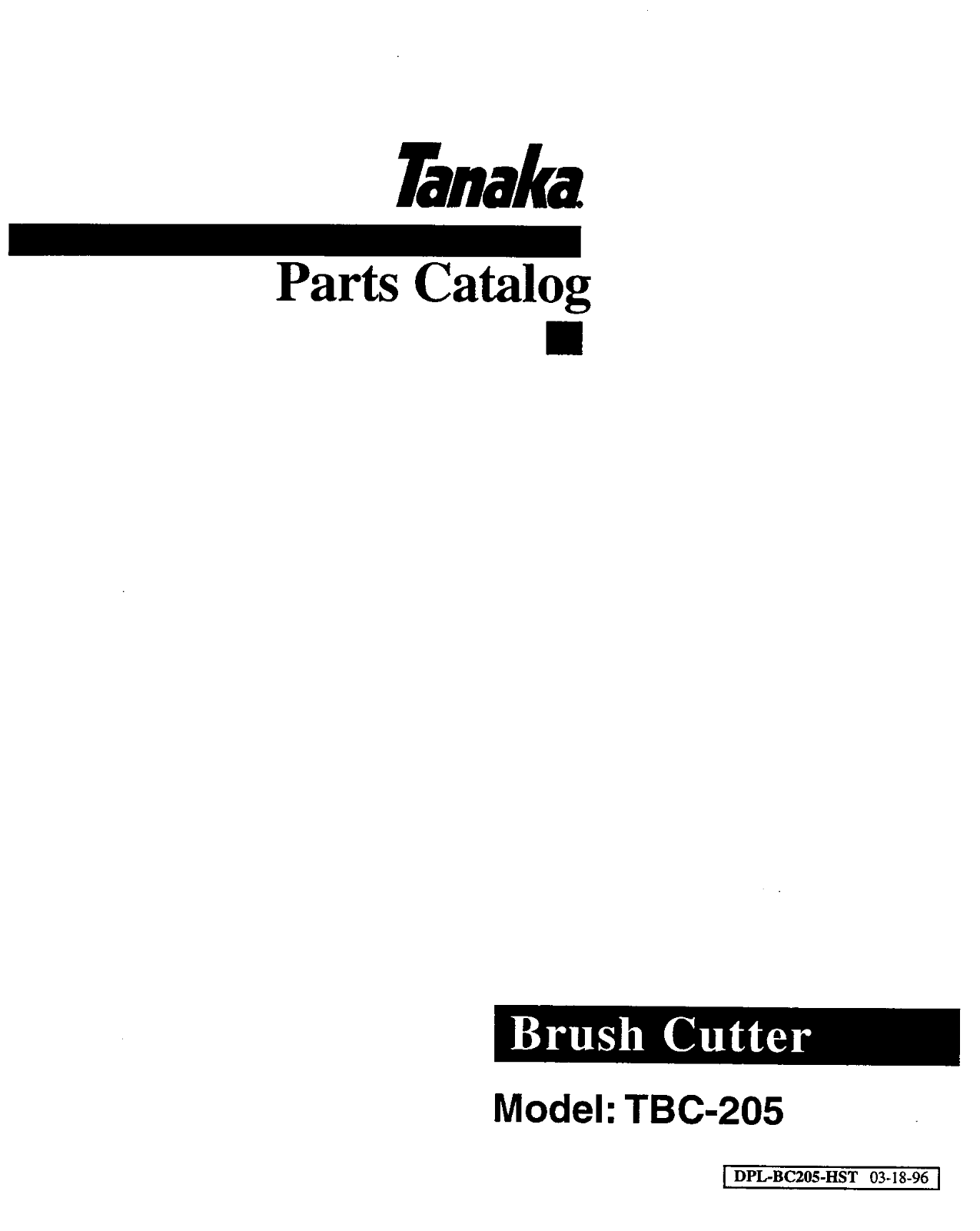 Tanaka TBC-205 User Manual