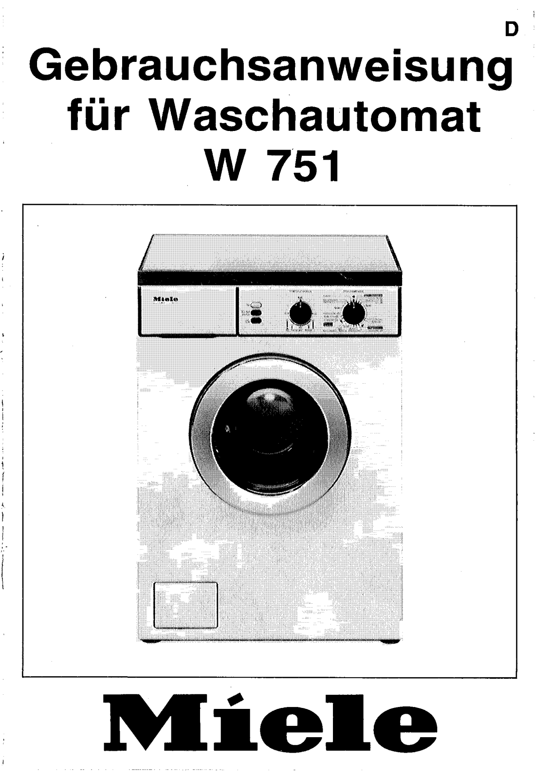 Miele W 751 User Manual