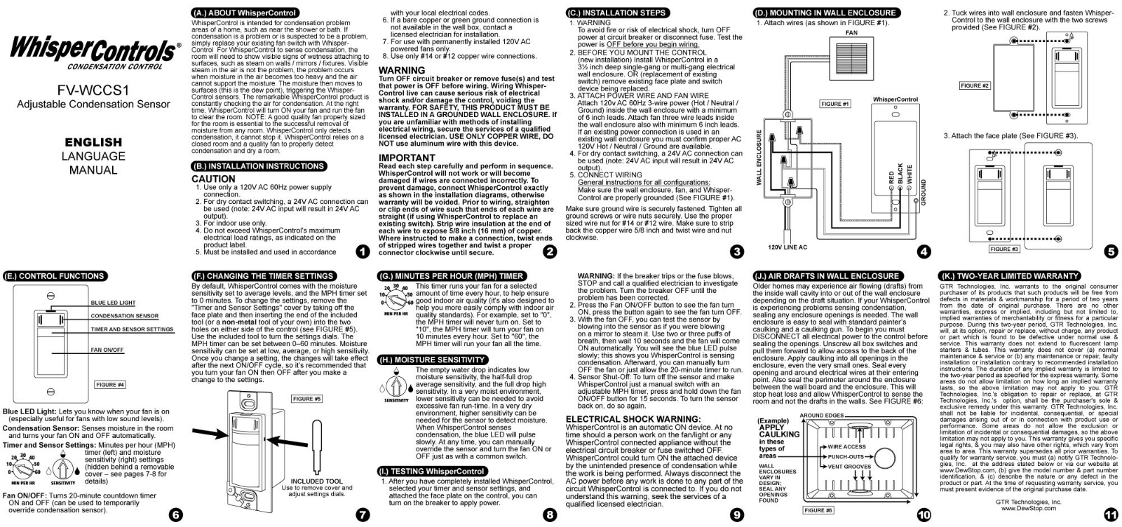 Panasonic FV-WCCS1-A, FV-WCCS1-W Instruction Manual