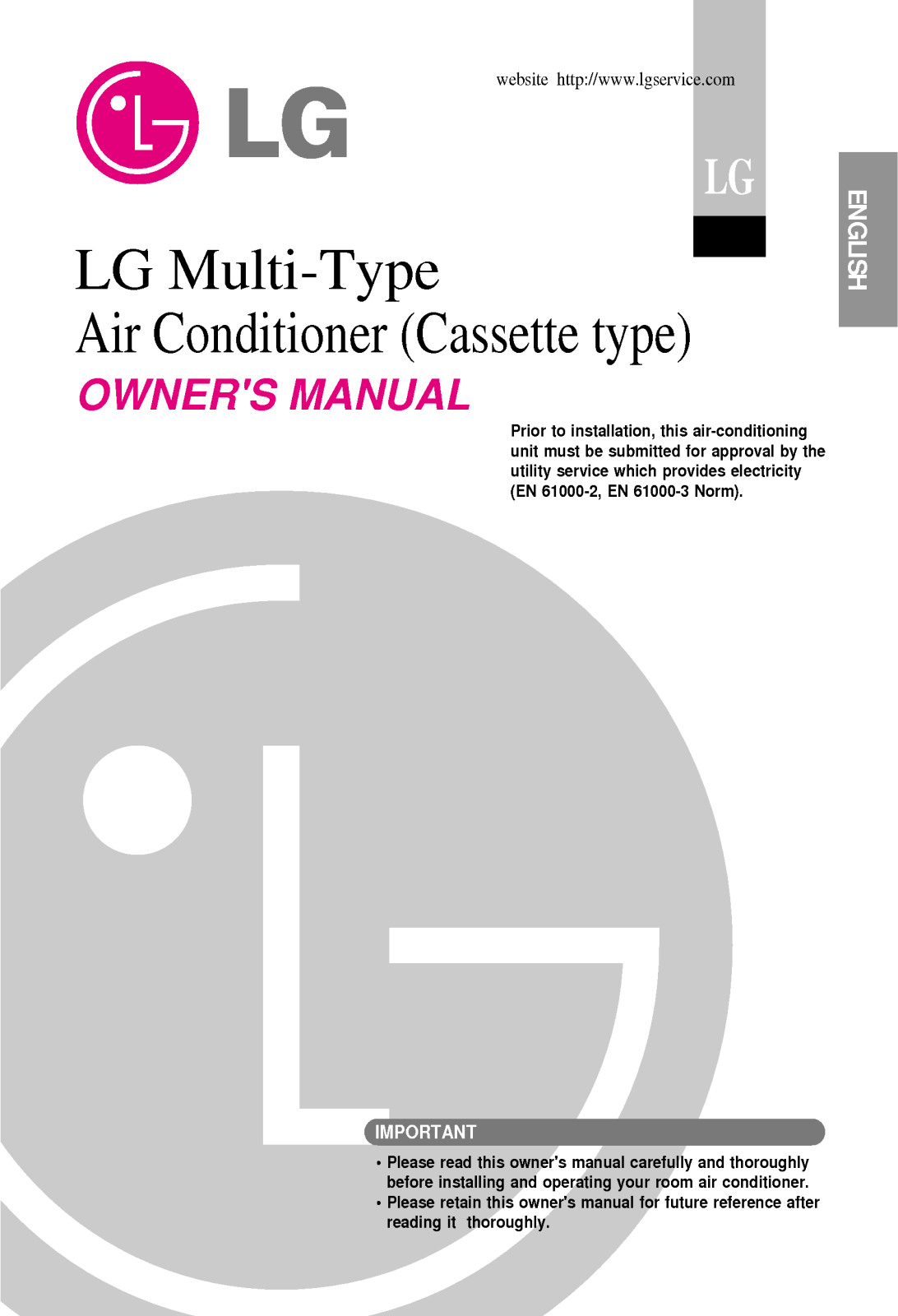 LG LMNH306TFC0, LMNH126TEC0, LMNH306TFA0, LMNC186TEA0, LMNC126TEA0 User Manual