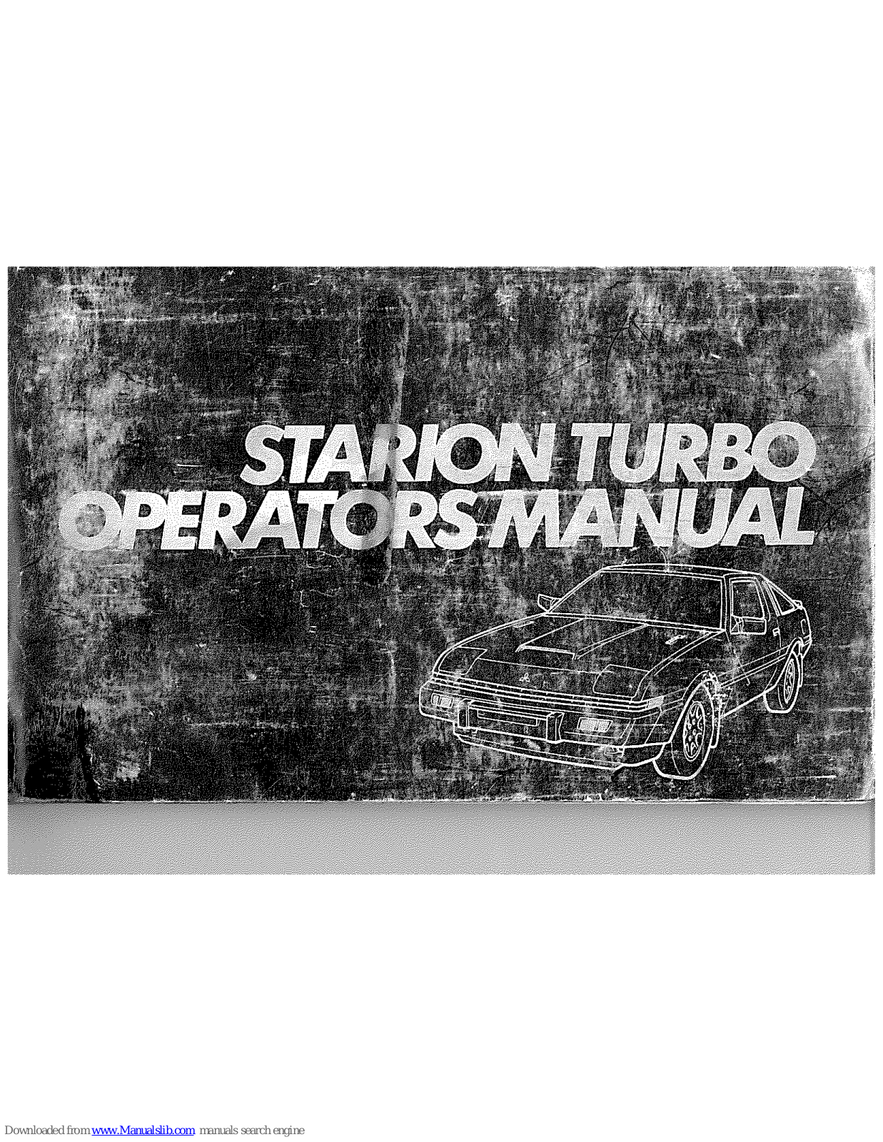 Mitsubishi Starion Turbo Operator's Manual