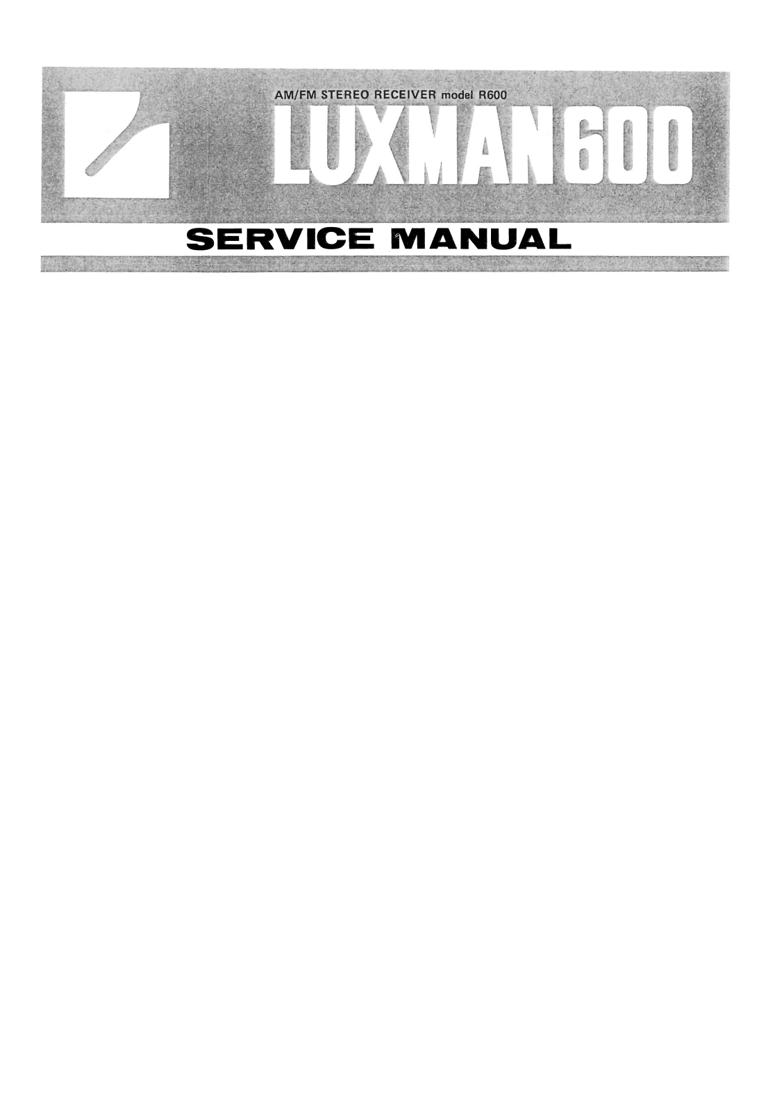 Luxman R-600 Service Manual