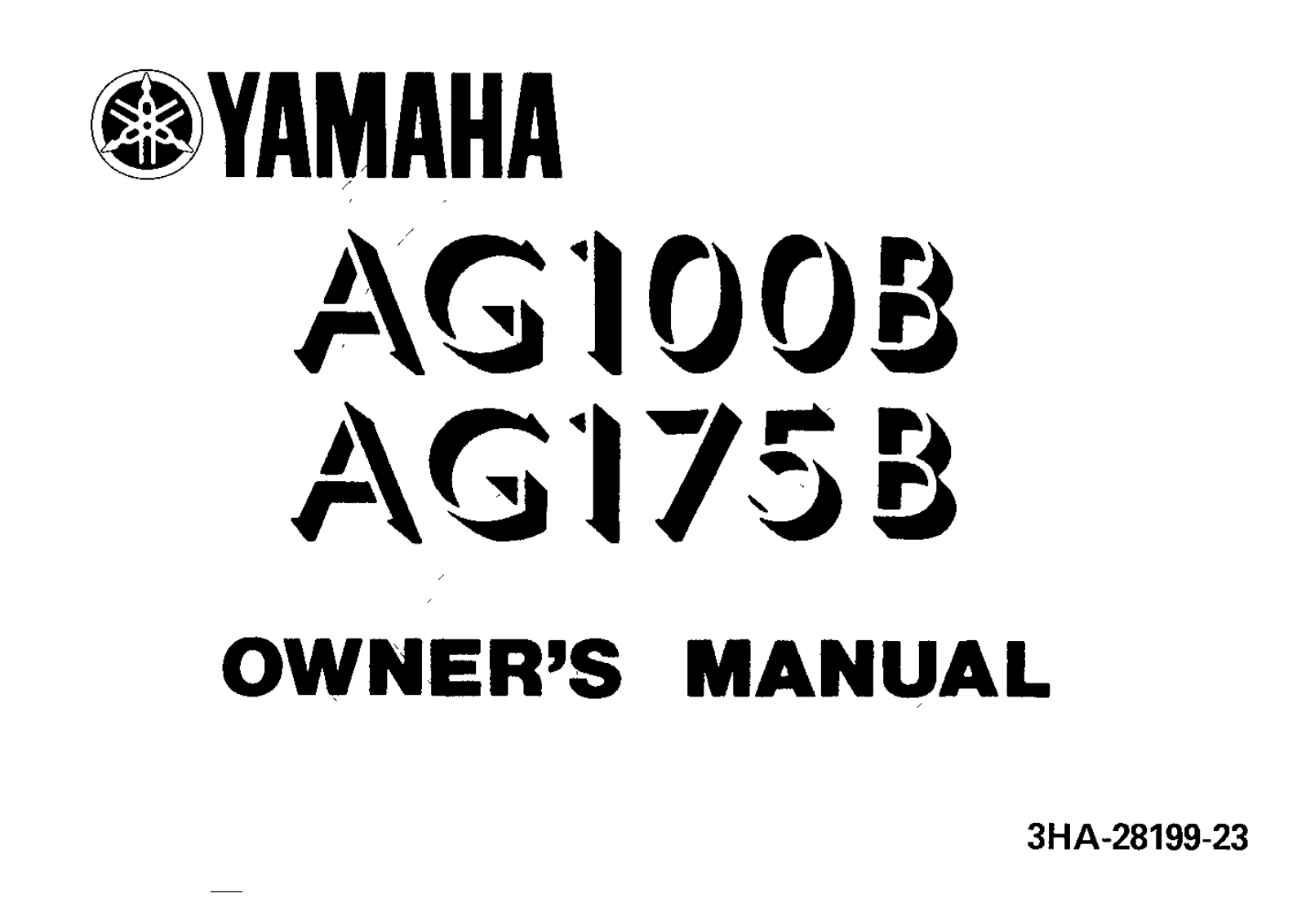 Yamaha AG100-175 B 1991 Owner's manual