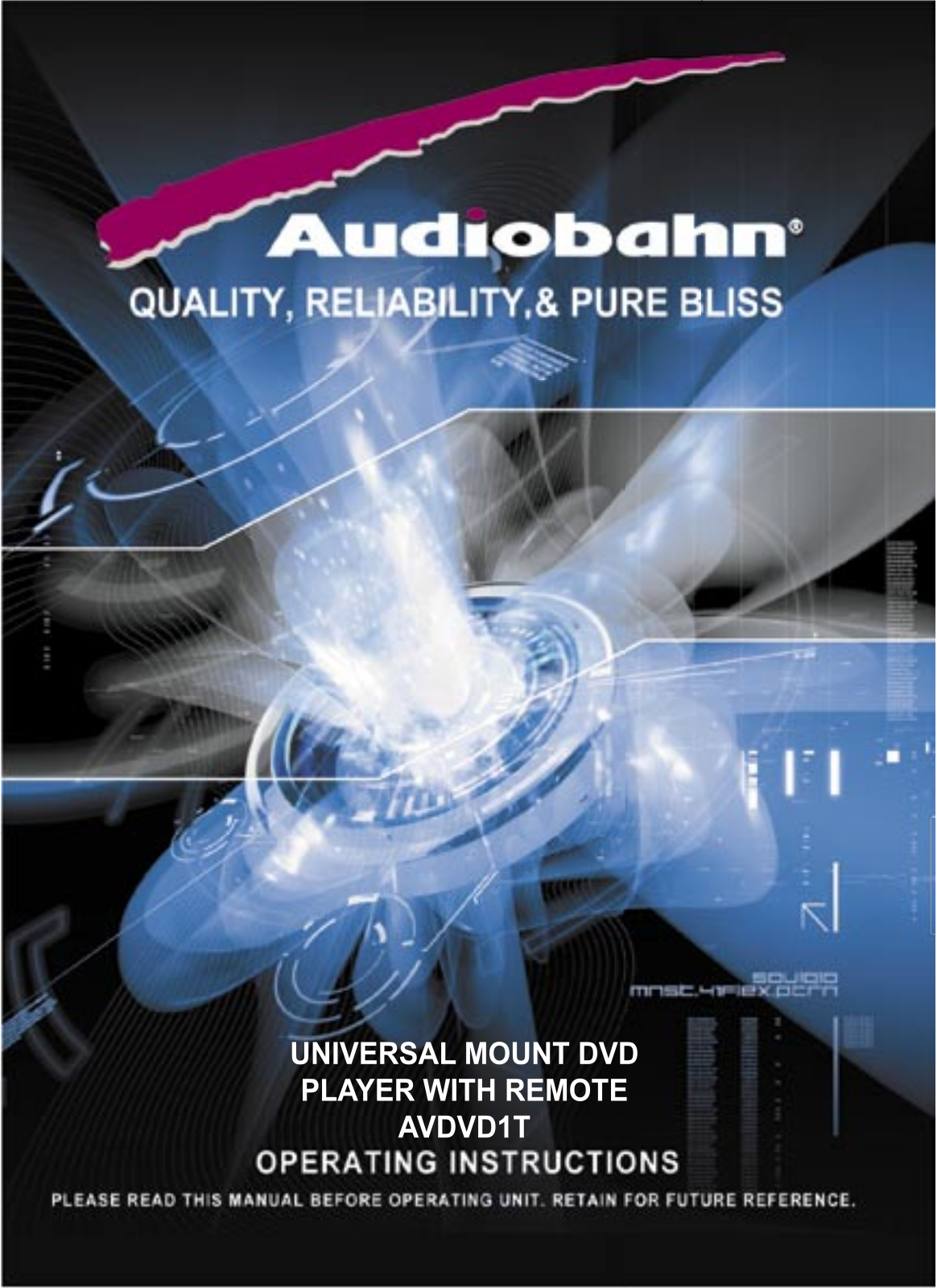 Audiobahn AVDVD1T User Manual