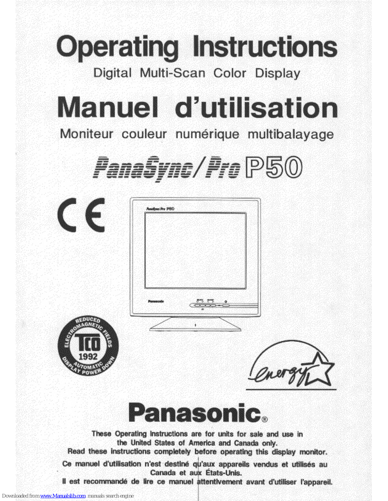 Panasonic PANASYNC P50, PANASYNC Pro P50 User Manual