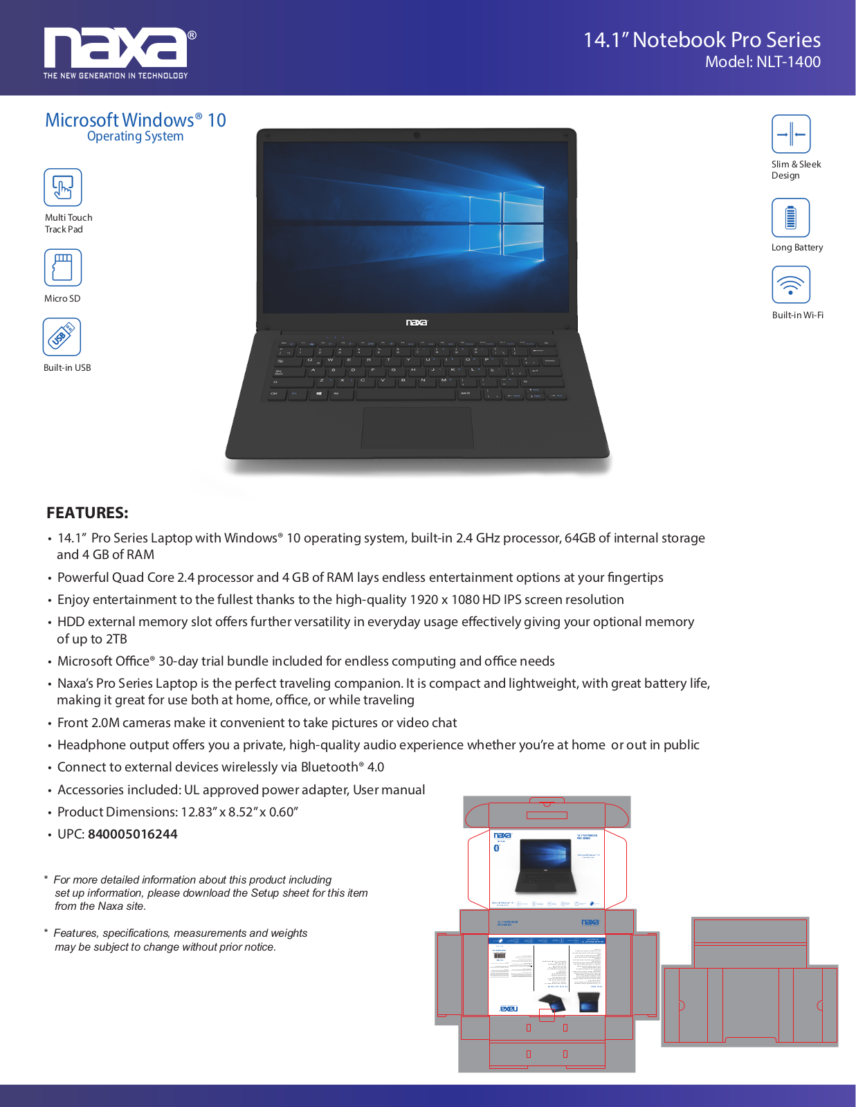 NAXA NLT-1400 User Manual