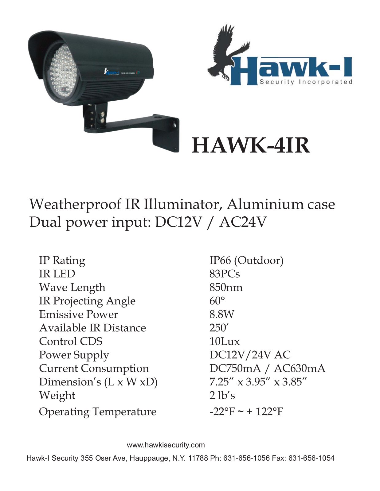 Hawk-I HAWK-4IR Specsheet