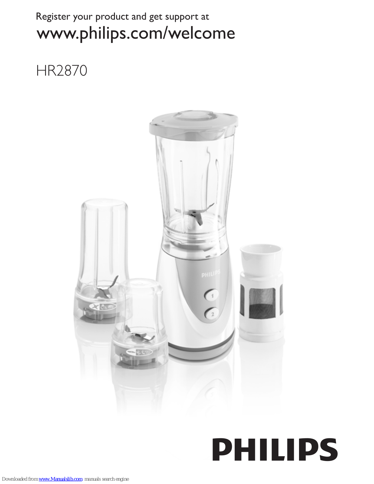 Philips HR2870/60, HR2870/50, HR2870/00, HR2870 User Manual